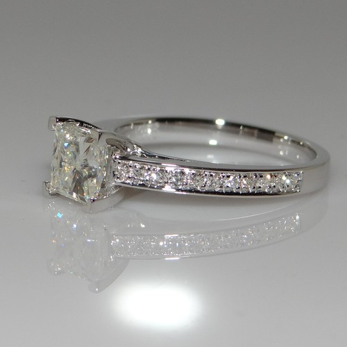Handmade Princess Cut 1ct Engagement CZ 925 Silver Women Wedding Band Ring Sz4-9 - Picture 16 of 18