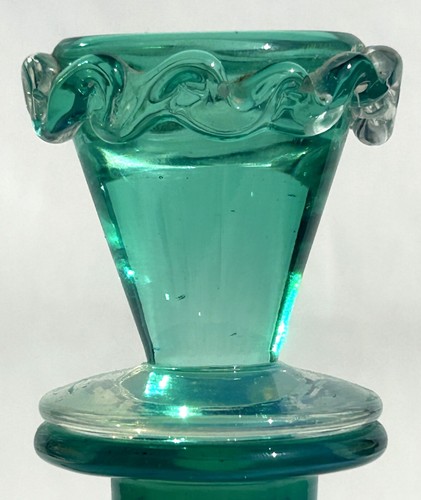 Mid Century Murano Cased Opalescent Blue Glass Decorative Scent/Perfume Bottle W - Picture 5 of 9