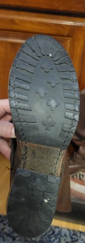 $375❤️ Vintage Shoe Company Holly Riding Boots Harness Lug Sole Chocolate 6.5 - Picture 3 of 5