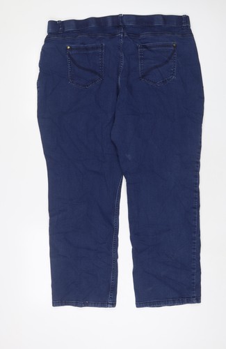 Classic Womens Blue Cotton Capri Jeans Size 20 L27 in Regular Zip - Picture 2 of 10