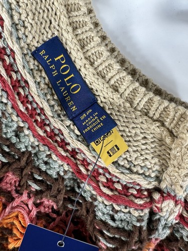 New NWT Ralph Lauren XL Womens Jacquard Sweater Knit Short Sleeve Polo $298 - Picture 14 of 14