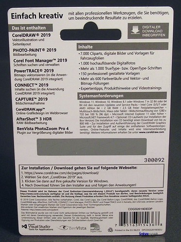Corel Draw Graphics Suite 2019 Vollversion Windows PKC Dauerlizenz OVP NEU - Bild 2 von 12