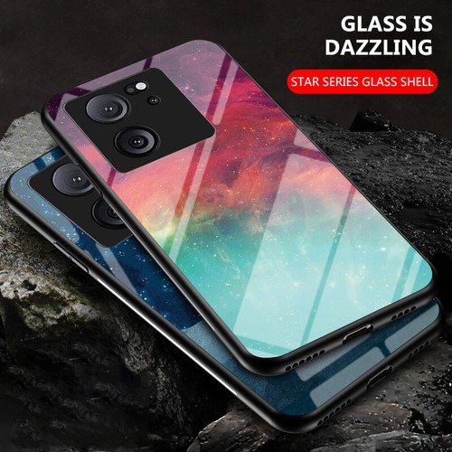 For XiaoMi 13T Pro, Luxury Hybrid Armor Space Acrylic Glass Back Case Cover