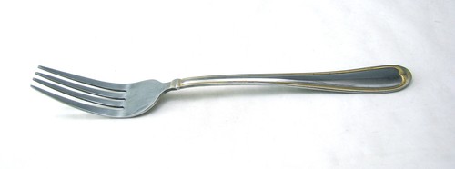 Cambridge Stainless Steel ALLURE GOLD ACCENT Lot of 2 Dinner Forks gold WEAR - Picture 2 of 6