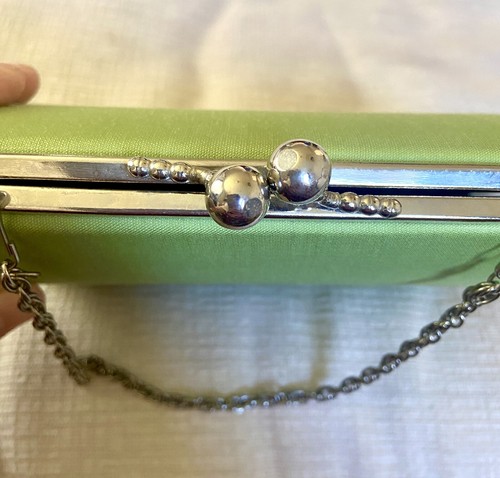 Vintage 50's CHRISTMAS Green Evening Handbag HOLIDAY COCKTAIL PARTY Purse - Picture 3 of 11