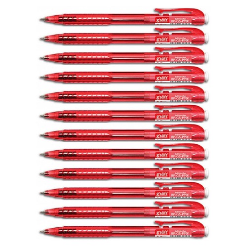 12pcs G'Soft P901 Retractable Ball Pen Needle Tip 0.5mm | Black Blue Red Pens - Picture 4 of 8