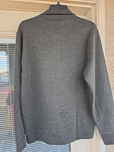 US Polo Assn Men's Large Size Dark Gray 1/4 Zip Mock Neck Pullover Sweater - Picture 5 of 5