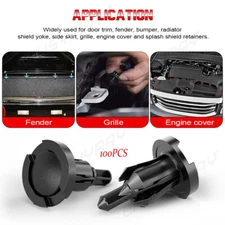 100 Pcs Fasteners Bumper Push Fender Retainer Rivets Clips 10mm Hood For Honda