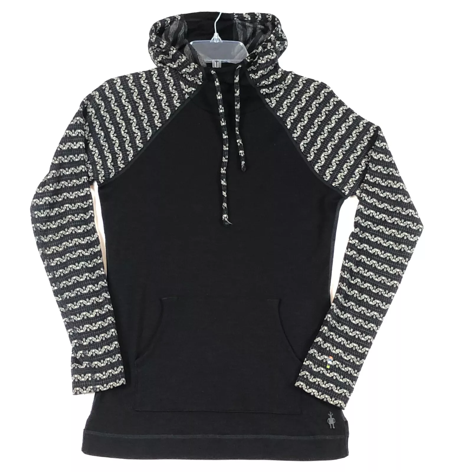 smartwool merino wool 250 drape neck lightweight geometric hoodie