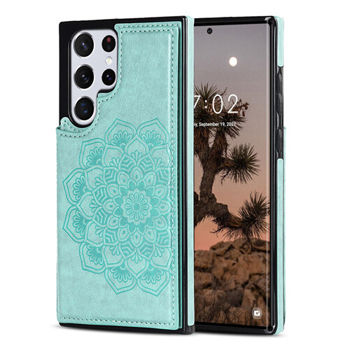 Leder Hülle Case für Samsung S25 Ultra S24 S23 S22 mit Rückseite Flip Kartenfach - Bild 7 von 21