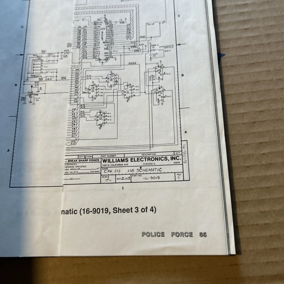Original Police Force Williams With Schematics Pinball arcade game manual - Image 3 of 4