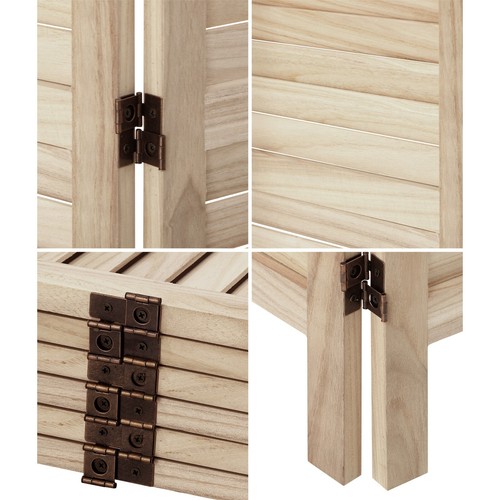 Oikiture 4/6/8 Panel Room Divider Privacy Screen Partition Timber Wooden Fold - Picture 3 of 90
