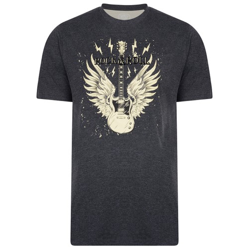 Camiseta Top para Hombre Talla Grande Mezcla de Algodón Mangas Cortas Impresa Cuello Redondo 2-8XL - Imagen 2 de 3