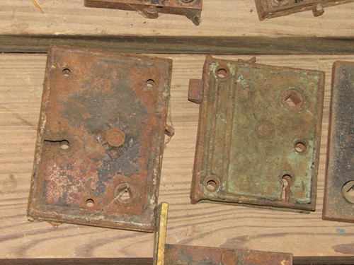 23 ANTIQUE 1800s DOOR MORTISE LOCKS! SARGENT! P&M CO! NEW HAVEN! VINTAGE VARIETY - Picture 8 of 12