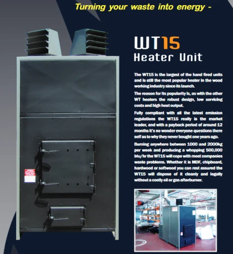 WT 15 Wood burning heater Burn wood waste and blow hot air into your  workshop | eBay