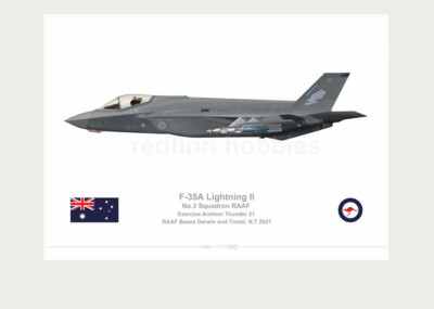 Warhead Illustrated F-35A 3 Sqn RAAF A35-022 Beast Mode Aircraft Print