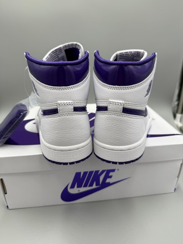 Nike Mujeres Air Jordan 1 Zapatilla Alta OG Blanco Púrpura EE. UU. 6 UE 36.5 # CD0461 151 - Imagen 5 de 7