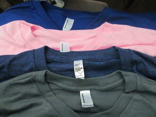 lot of 4 four shirt Juniors womens v neck 2XL Royal Pink Black Gray American NEW - Picture 9 of 10