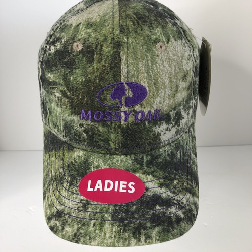 Damenmütze Kappe Mossy Oak Druckknopflasche Camouflage grün verstellbar neu mit Etikett - Bild 2 von 10