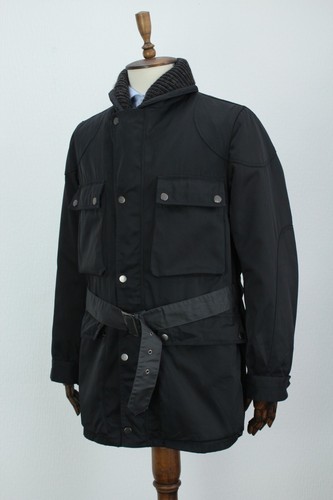 Runway GUCCI A/W 2005 Black Nylon Cotton Motorcycle Jacket Alpaca Trim 50IT 40US - Picture 2 of 17