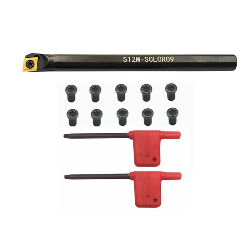 S12M SCLCR09 Lathe Turning Tool holder +CCMT09T304 insert+M4*8 screw +T15 wrench - Picture 8 of 9