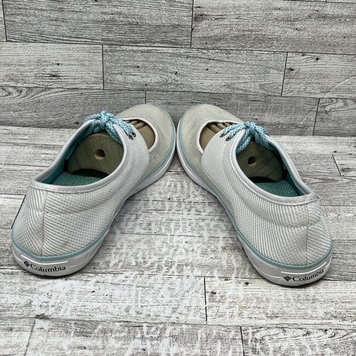 COLUMBIA PFG Women 10 Vulc N Vent White Aqua Lace Up Shoes BL2725-100 - Picture 6 of 10