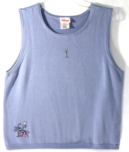 Minnie Mouse ärmelloser Pullover Disney Store Maus babyblau L Schmetterling 90er