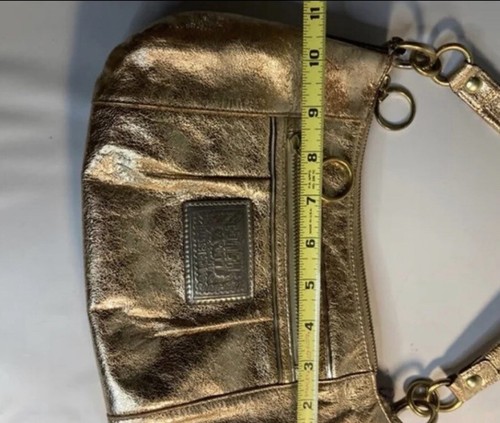 Coach Gold Metallic Hobo Shoulder Bag 20383 E - Picture 3 of 5