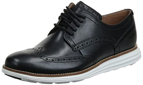 Scarpa Oxford Cole Haan Uomo C26469 Originale Grand Shortwing Pelle Nera 11 W - Foto 1 di 1