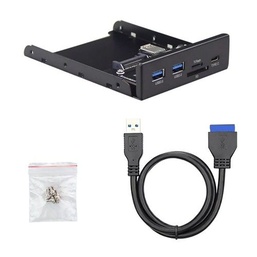 Desktop PC Front Panel 20Pin to Type-C USB 3.0 Micro SD/TF 5Gbps Open Bay Space - Picture 2 of 9