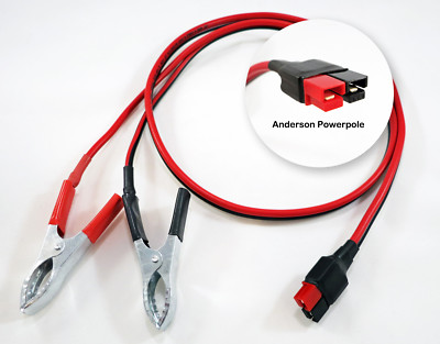 3' FT 12V Battery Alligator Clamps fits ANDERSON POWERPOLE Sermos clip-on cable