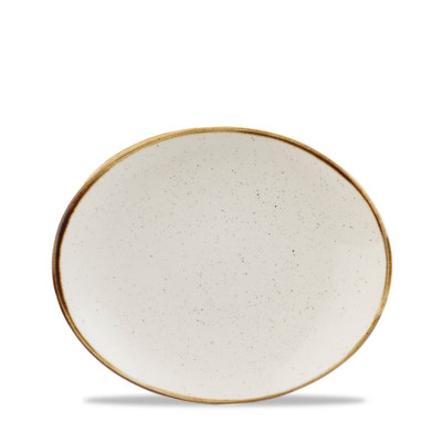 Churchill STONECAST Oval Coupe Plate Barley White Platte Porzellan 19,2 cm weiß