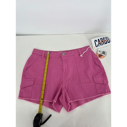 YMI Cargoshorts hoher Bund roher Saum Taschen Freizeit rosa Größe 11/30 neu mit Etikett - Bild 4 von 13