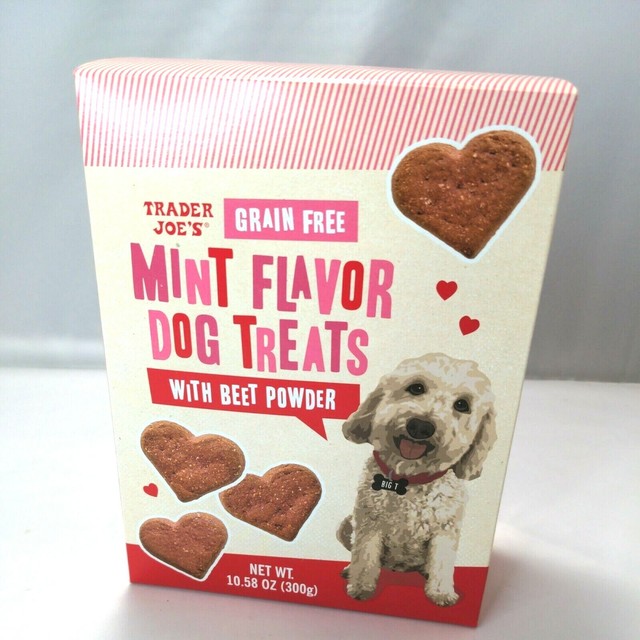 Trader Joe's Heart Shaped MINT Flavor Dog Treats With Beet Powder for sale online eBay