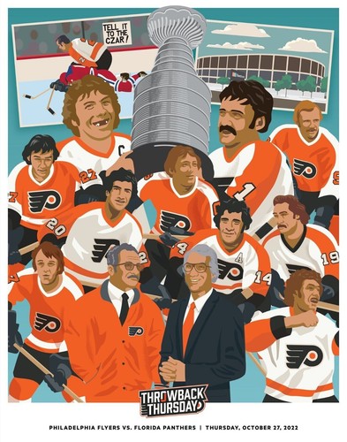 PHILADELPHIA FLYERS THROWBACK THURSDAY DECADE PRINT 6-SET 1960-2010 GRITTY SGA - Picture 2 of 7
