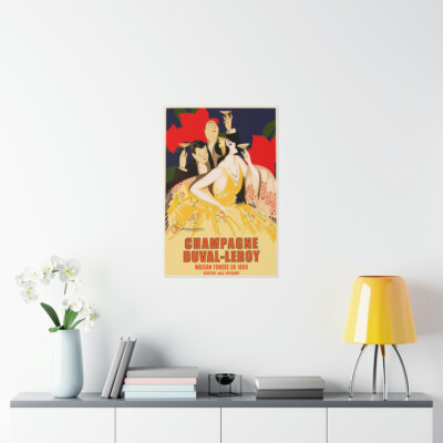 Duval Leroy French Champagne Poster, Party Liquor Bar
