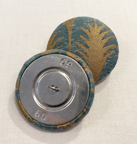 DOS BOTONES FORTUNY AZUL Y DORADO "PIUMETTE" ITALIANOS PERSONALIZADOS CUBIERTOS - B - Imagen 2 de 3