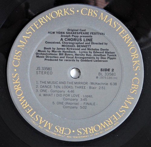 A Chorus Line (Original Cast Recording) Vinyl, LP, Album JS 33581 - Picture 8 of 9