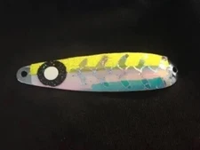 High Percentage Salmon Trolling Spoon With Hyper Vis Tape Not Paint 3 3/4”