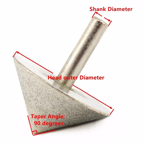 15-60 mm Diamond Grinding Head Points 90 Degrees Grit 150 Rotary TAPER Single - Picture 6 of 20