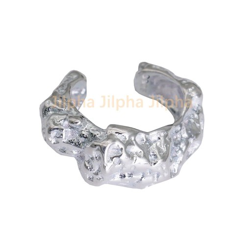 Orecchini singoli in argento sterling 925 martellato con clip avvolgenti A4270 - Foto 7 di 7