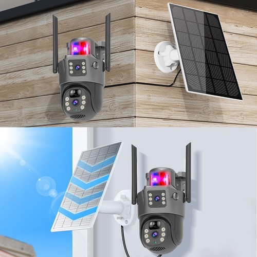 4G LTE Cellular Security Camera Dual Lens Solar Wireless Camera Add 32GB Card - Picture 7 of 16