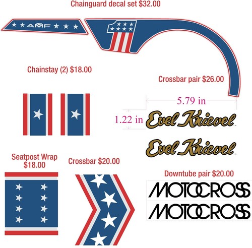 AMF Evel Knievel Avenger decals & Headbadge