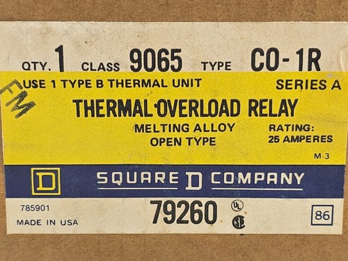 Square D 9065C01R /A Thermal Overload Relay, 25A, Open Type ( Lot of 3 ) NEW - Picture 2 of 3