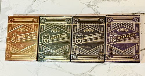 Monarch Playing Cards 4 Decks Set FOIL Tuck Poker MAGIC Cardist SEALED - Picture 1 of 8