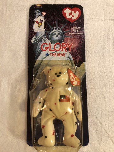 TY Beanie Baby Glory The Bear McDonald’s Rare With 2 Tag Errors 1993 Oakbrook
