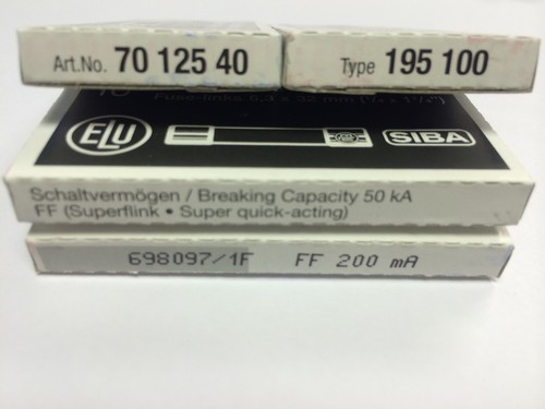 SIBA 70 125 40 200mA Fuse Very QuickActing FF200mA type 195100 JPSF093 x1/2/5/10 - Picture 9 of 9