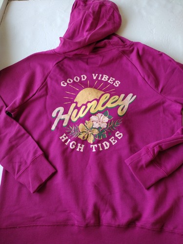 $58 Hurley Women’s Fleece Crop Pullover Hoodie Fucshia Size XS Tide Pool - Picture 11 of 11