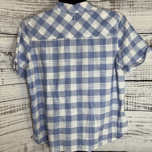 Barbour Pier Shirt Women Size 10 Cotton Plaid Tie Front Hem Blouse Cotton Top - Picture 4 of 13