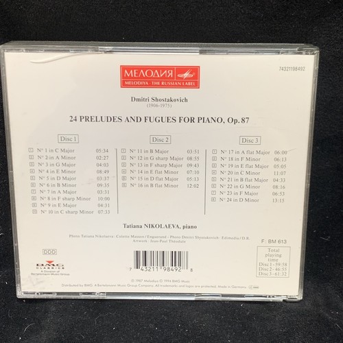 SHOSTAKOVICH 24 Preludes & Fugues - TATIANA NIKOLAEVA - MELODIYA 3CD BOX - Picture 2 of 6